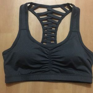 Gray sports bra